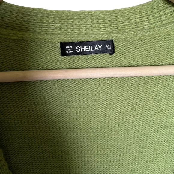 Sheilay • Green Long Open Front Cardigan - Picture 3 of 5